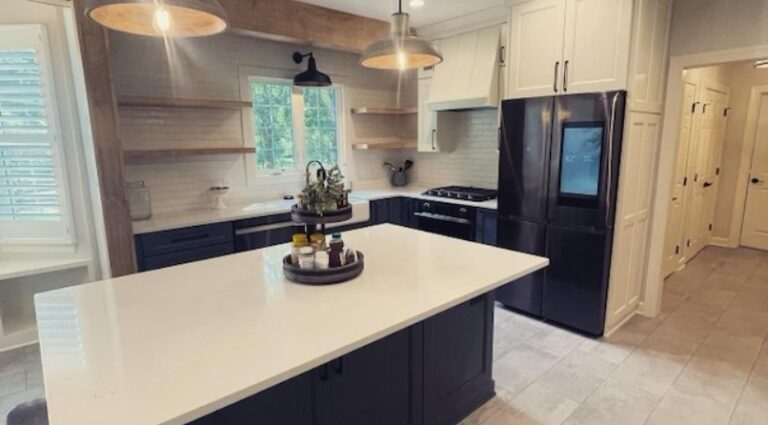 large remodeled kitchen with a large kitchen island